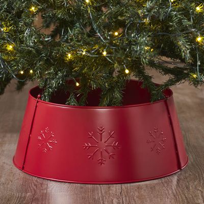 Rustic Red Snowflake Tree Collar 20 Inch