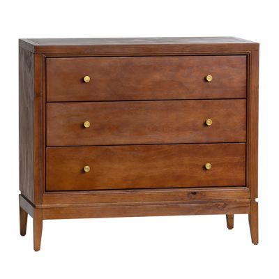 Stained Wood 3 Drawer Chest