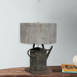 Metal Watering Can Table Lamp With Wood Base | Antique Farmhouse