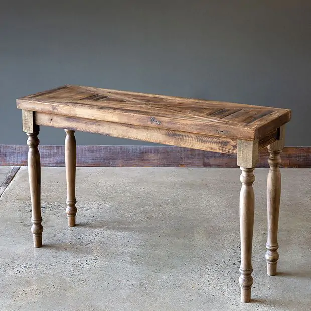 Turned Leg Reclaimed Wood Console Table | Antique Farmhouse